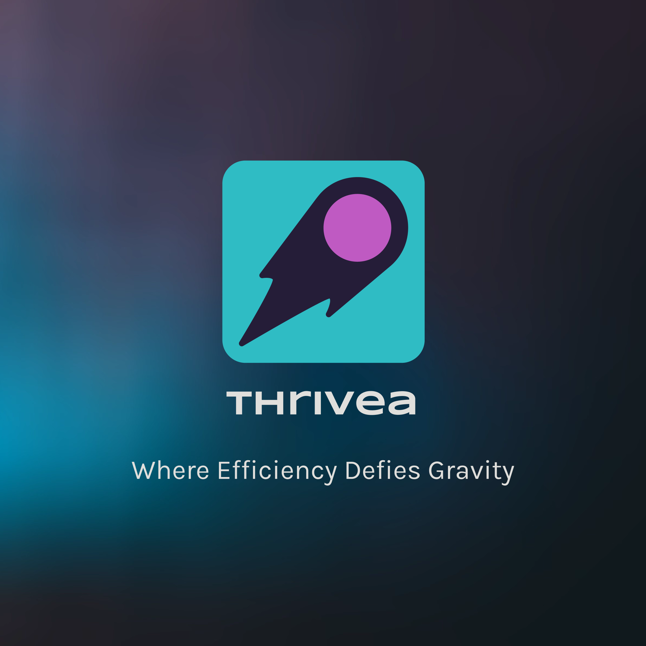 Thrivea logo and slogan: Where efficiency defies gravity